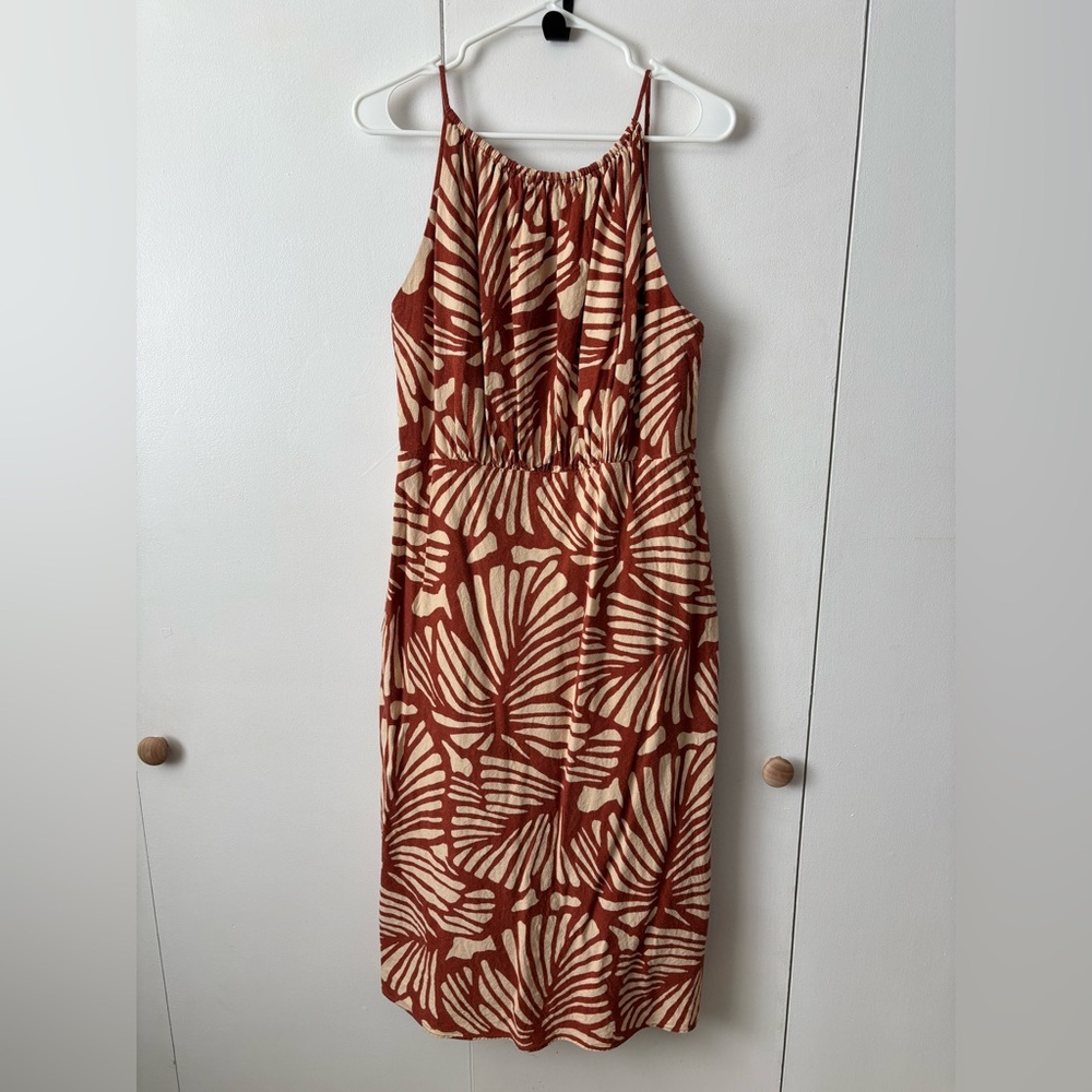 Banana Republic Leaf Print Linen Dress